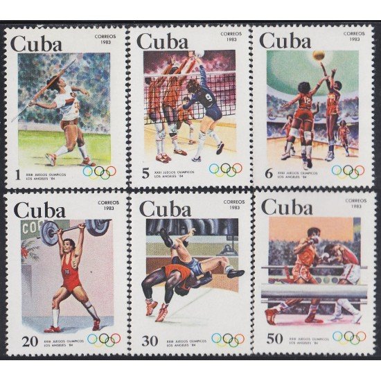 Cuba 2416/21 1983 XXIII Juegos olímpicos Los Ángeles MNH Cuba 2416/21 1983 XXIII Juegos olímpicos Los Ángeles MNH