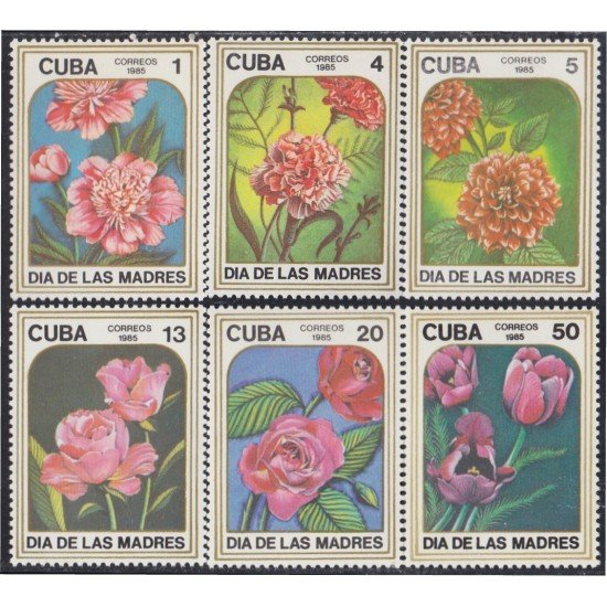 Cuba 2625/30 1985 Día de las madres flores flowers MH Cuba 2625/30 1985 Día de las madres flores flowers MH