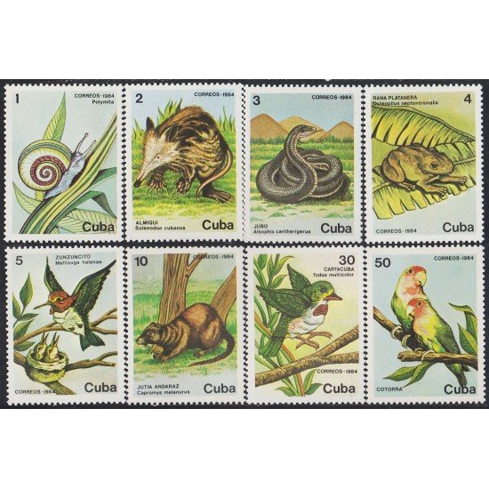 Cuba 2575/82 1984 Animales su protección Almiquí jutía cotorra MH Cuba 2575/82 1984 Animales su protección Almiquí jutía cotorra MH
