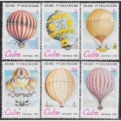 Cuba 2424/29 1983 Primer vuelo en Globo MH Cuba 2424/29 1983 Primer vuelo en Globo MH