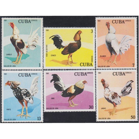 Cuba 2268/73 1981 Gallos roosters MH Cuba 2268/73 1981 Gallos roosters MH