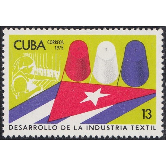 Cuba 1885 1975 Bandera Desarrollo de la Industria Textil MH Cuba 1885 1975 Bandera Desarrollo de la Industria Textil MH