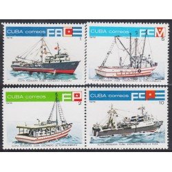 Cuba 2073/76 1978 Flota Pesquera de Cuba Barcos Boats MNH Cuba 2073/76 1978 Flota Pesquera de Cuba Barcos Boats MNH