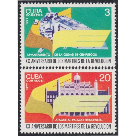 Cuba 2037/38 1977 XX Aniversario de los Mártires de la Revolución MNH Cuba 2037/38 1977 XX Aniversario de los Mártires de la Revolución MNH