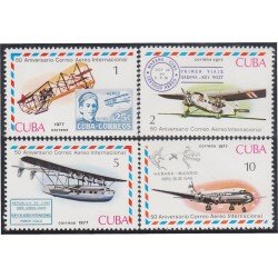 Cuba 2026/29 1977 50 Aniversario de correo aéreo internacional MNH Cuba 2026/29 1977 50 Aniversario de correo aéreo internacional MNH
