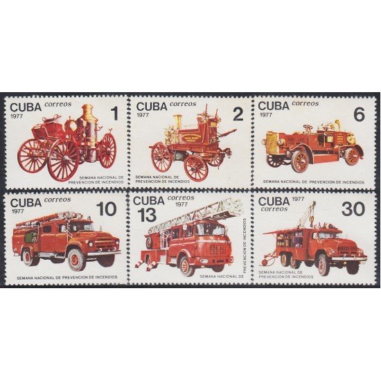 Cuba 2010/15 1977 Semana Nacional de prevención de incendios Coches de bomberos MNH Cuba 2010/15 1977 Semana Nacional de prevención de incendios Coches de bomberos MNH
