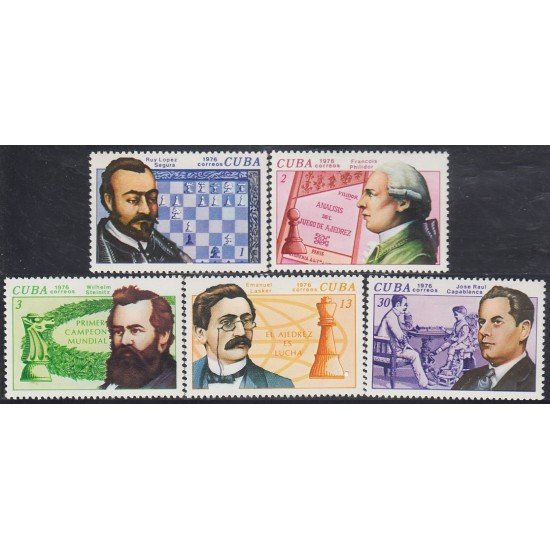 Cuba 1912/16 1976 Ajedrez retrato de campeones del Mundo MNH Cuba 1912/16 1976 Ajedrez retrato de campeones del Mundo MNH