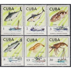 Cuba 1827/32 1975 Desarrollo Industria pesquera Peces Fishes Barco Boat MNH Cuba 1827/32 1975 Desarrollo Industria pesquera Peces Fishes Barco Boat MNH
