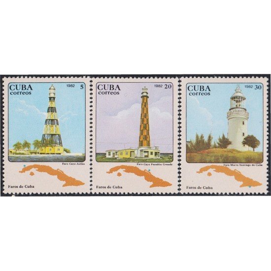 Cuba 2403/05 1982 Faros de Cuba MNH Cuba 2403/05 1982 Faros de Cuba MNH