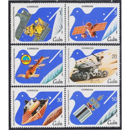 Cuba 2353/58 1982 Uso pacífico del espacio ultraterrestre satélites MNH