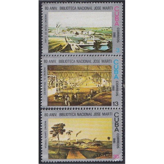 Cuba 2297/99 1981 80 Aniversario de la Biblioteca Nacional José Martí MNH Cuba 2297/99 1981 80 Aniversario de la Biblioteca Nacional José Martí MNH