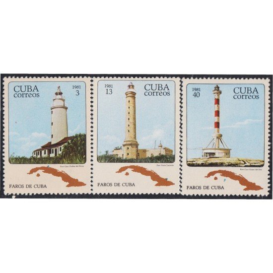 VAR1 Cuba 2294/96 1981 Faros de Cuba MNH