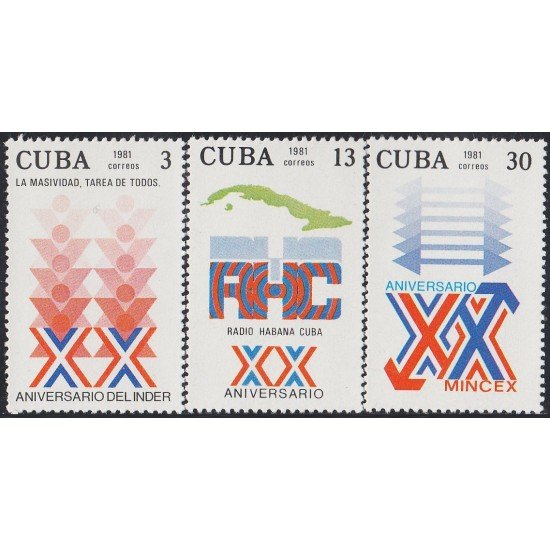 Cuba 2283/85 1981 XX Aniversario del INDER MNH Cuba 2283/85 1981 XX Aniversario del INDER MNH
