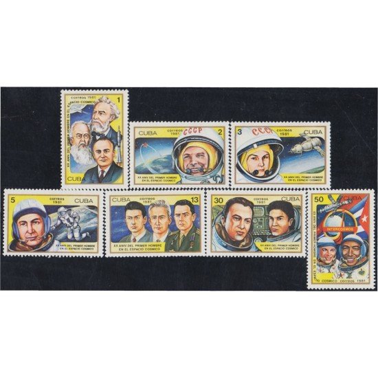 Cuba 2256/62 1981 XX Aniversario del primer hombre en el espacio cósmico MNH Cuba 2256/62 1981 XX Aniversario del primer hombre en el espacio cósmico MNH