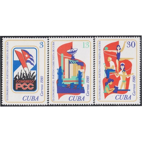 Cuba 2234/36 1980 II Congreso del PCC MNH Cuba 2234/36 1980 II Congreso del PCC MNH