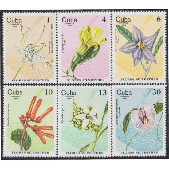Cuba 2228/33 1980 Flores Silvestres Flores Flowers MNH