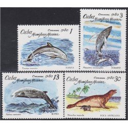 Cuba 2197/00 1980 Mamíferos marinos Foca Delfín Ballena MNH Cuba 2197/00 1980 Mamíferos marinos Foca Delfín Ballena MNH