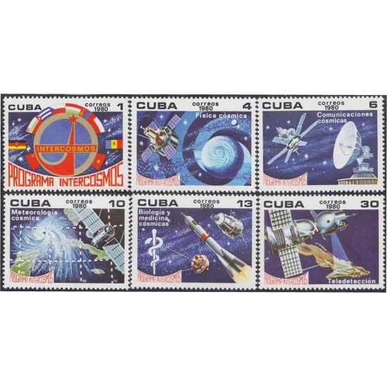 Cuba 2184/89 1980 Programa Intercosmos satélites MNH Cuba 2184/89 1980 Programa Intercosmos satélites MNH