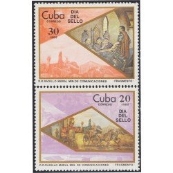 Cuba 2623/24 1985 Día del sello Mural MNH Cuba 2623/24 1985 Día del sello Mural MNH