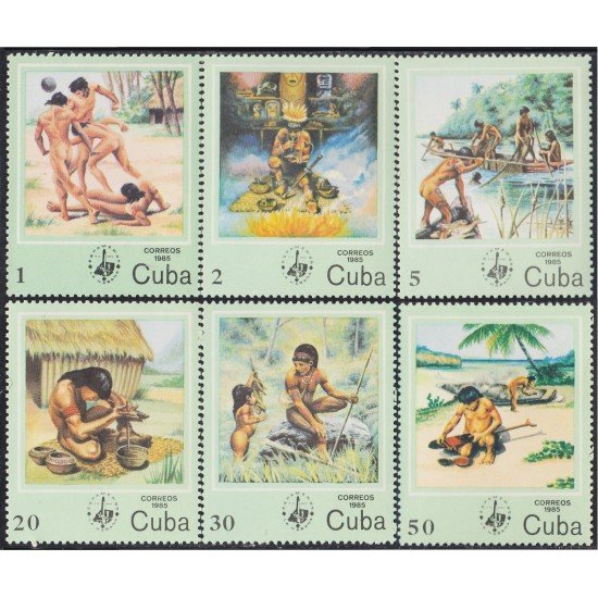 Cuba 2610/15 1985 Indígenas cubanos MNH Cuba 2610/15 1985 Indígenas cubanos MNH