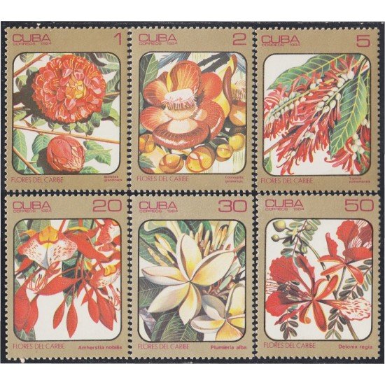 Cuba 2532/37 1984 Flores del Caribe Flowers MNH Cuba 2532/37 1984 Flores del Caribe Flowers MNH