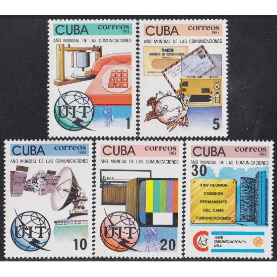Cuba 2468/72 1983 Año mundial de las comunicaciones MNH Cuba 2468/72 1983 Año mundial de las comunicaciones MNH