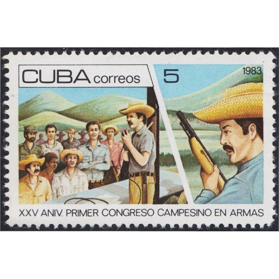 Cuba 2451 1983 XXV Aniversario del primer Congreso campesino de armas MNH Cuba 2451 1983 XXV Aniversario del primer Congreso campesino de armas MNH