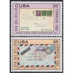 Cuba 2436/37 1983 Primer correo Transatlántico MNH Cuba 2436/37 1983 Primer correo Transatlántico MNH