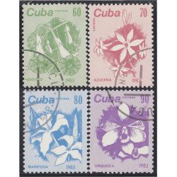 Cuba 2474/77 1983 Flores flowers usados Cuba 2474/77 1983 Flores flowers usados