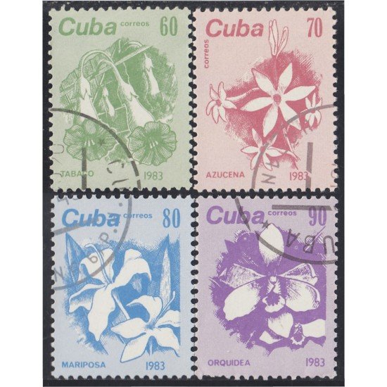 Cuba 2474/77 1983 Flores flowers usados Cuba 2474/77 1983 Flores flowers usados