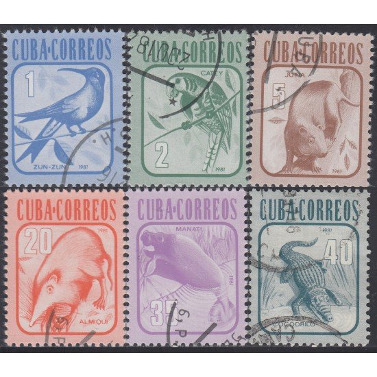 Cuba 2316/21 Animales Almiquí Manatí Catey Cocodrilo usados Cuba 2316/21 Animales Almiquí Manatí Catey Cocodrilo usados