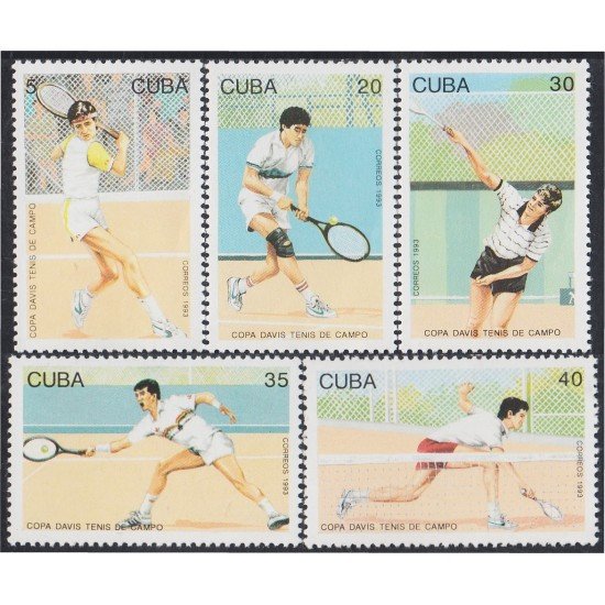 Cuba 3282/86 1993 Copa Davis Tenis de Campo MNH Cuba 3282/86 1993 Copa Davis Tenis de Campo MNH