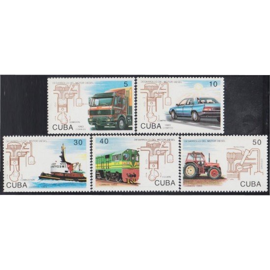 Cuba 3277/81 1993 Desarrollo del motor Diesel MNH Cuba 3277/81 1993 Desarrollo del motor Diesel MNH
