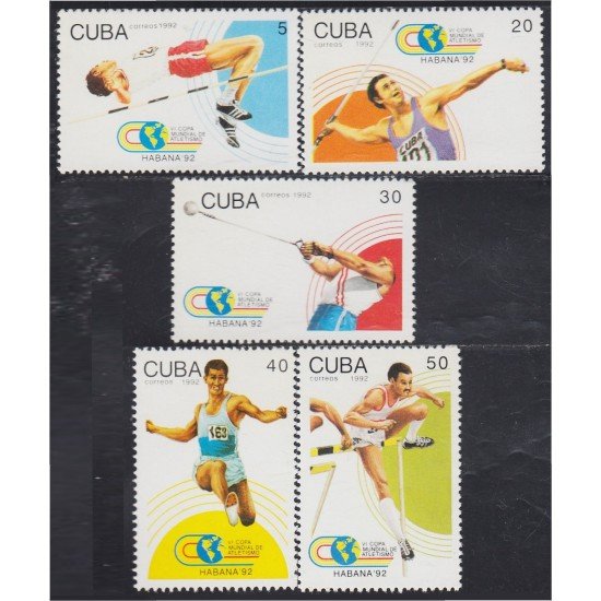 Cuba 3238/42 1992 VI Copa mundial de atletismo Habana 92 MNH Cuba 3238/42 1992 VI Copa mundial de atletismo Habana 92 MNH