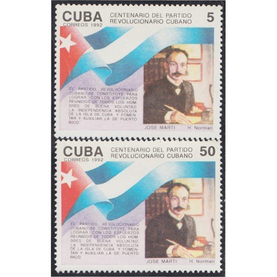 Cuba 3205/06 1992 José Martí MNH