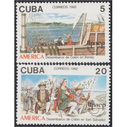 Cuba 3203/04 1992 América UPAEP Desembarco de Cristóbal Colón en San Salvador MNH Cuba 3203/04 1992 América UPAEP Desembarco de Cristóbal Colón en San Salvador MNH
