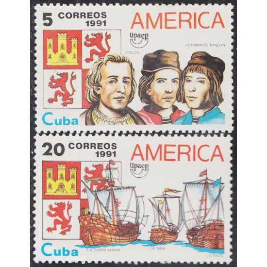 Cuba 3153CD 1991 América UPAEP Colón Los hermanos Pinzón Caravelas MNH Cuba 3153CD 1991 América UPAEP Colón Los hermanos Pinzón Caravelas MNH