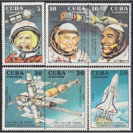 Cuba 3106/11 1991 XXX Aniversario del primer hombre en el espacio MNH Cuba 3106/11 1991 XXX Aniversario del primer hombre en el espacio MNH