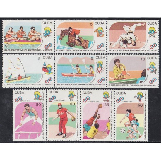 Cuba 3080/89 1990 XI Juegos deportivos panamericanos Habana 91 MNH Cuba 3080/89 1990 XI Juegos deportivos panamericanos Habana 91 MNH