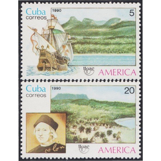 Cuba 3056/57 1990 América UPAE Colón Caravelas MNH Cuba 3056/57 1990 América UPAE Colón Caravelas MNH