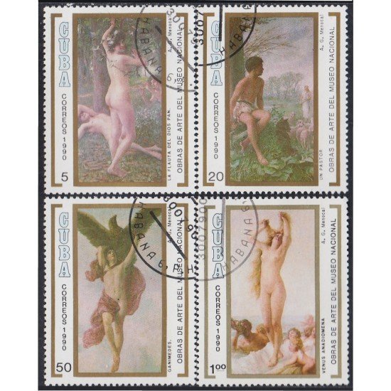 Cuba 3050/53 1990 Obras del arte del Museo Nacional usados Cuba 3050/53 1990 Obras del arte del Museo Nacional usados