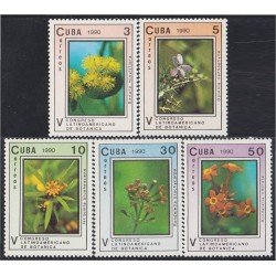Cuba 3035/39 1990 Congreso latinoamericano de botánica Flores Flowers MNH