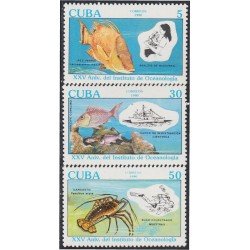 Cuba 3032/34 1990 XXV Aniversario del Instituto de Oceanología MNH