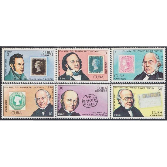 Cuba 3024/29 1990 150 Aniversario del 1º sello postal MNH Cuba 3024/29 1990 150 Aniversario del 1º sello postal MNH