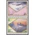 Cuba 3021/22 1990 Día del sello Mural Avión Tren MNH