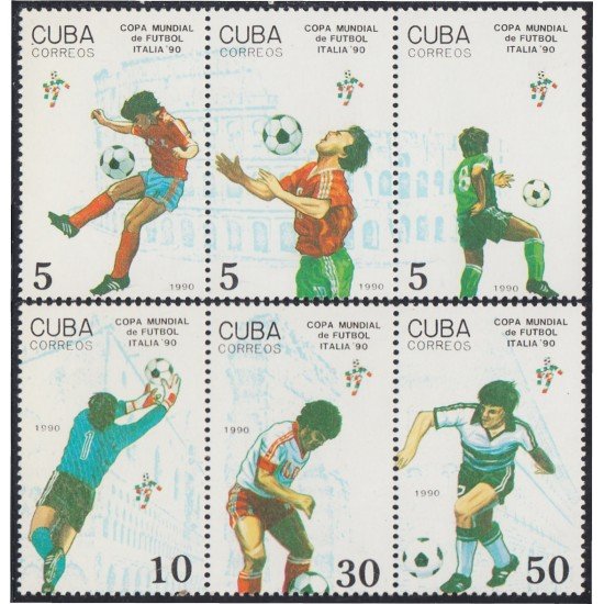 Cuba 3001/06 1990 Copa Mundial de Fútbol Italia 90 MNH Cuba 3001/06 1990 Copa Mundial de Fútbol Italia 90 MNH