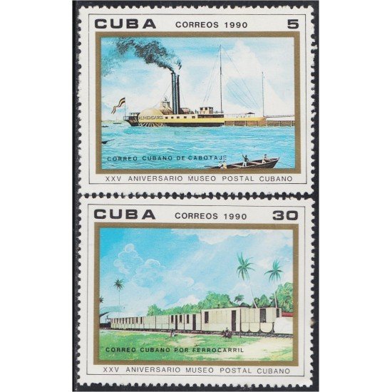 Cuba 2999/00 1990 XXV Aniversario Museo Postal Cubano MNH Cuba 2999/00 1990 XXV Aniversario Museo Postal Cubano MNH