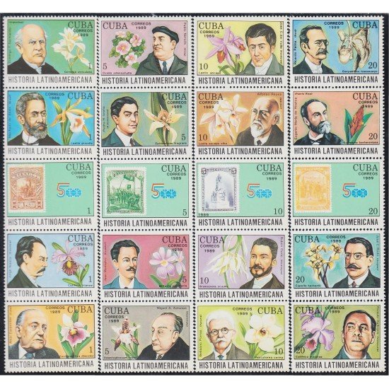 Cuba 2960/79 1989 Historia Latinoamericana MNH Cuba 2960/79 1989 Historia Latinoamericana MNH