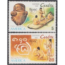 Cuba 2952/53 1989 Aérica UPAE Indígenas MNH Cuba 2952/53 1989 Aérica UPAE Indígenas MNH