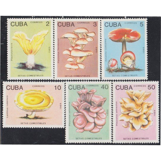 Cuba 2907/12 1989 Setas comestibles MNH Cuba 2907/12 1989 Setas comestibles MNH